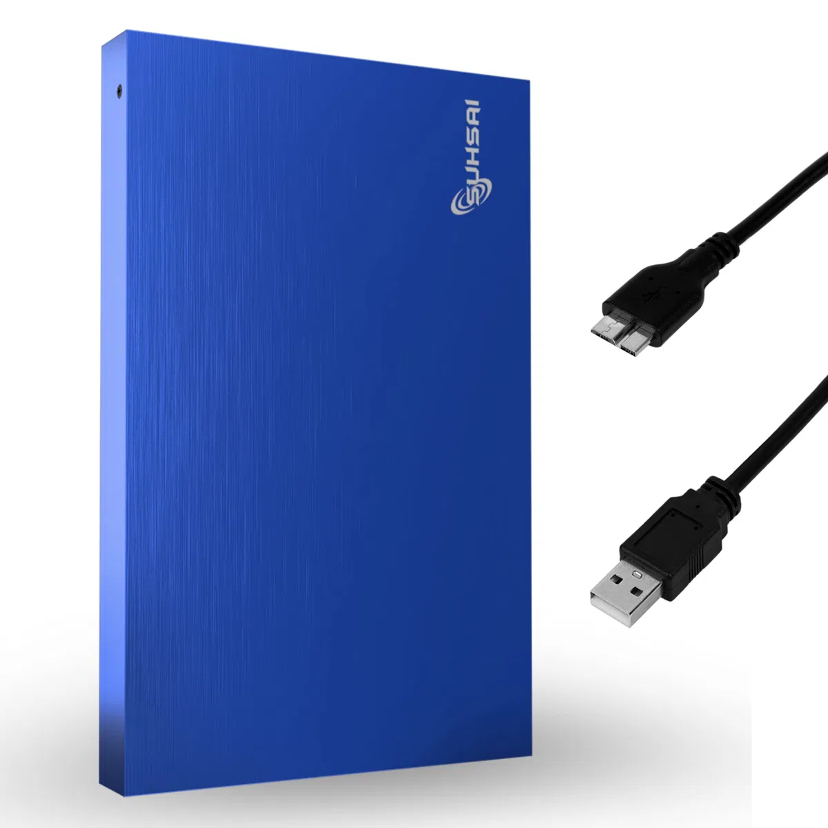 SUHSAI Externe Festplatte 1 TB, 2,5 Zoll Tragbare HDD mit USB 3.0, Plug-and-Play Datenspeicher für PC, Mac, Laptop, Gaming-Konsole, LED-Anzeige, Blau, 1 TB