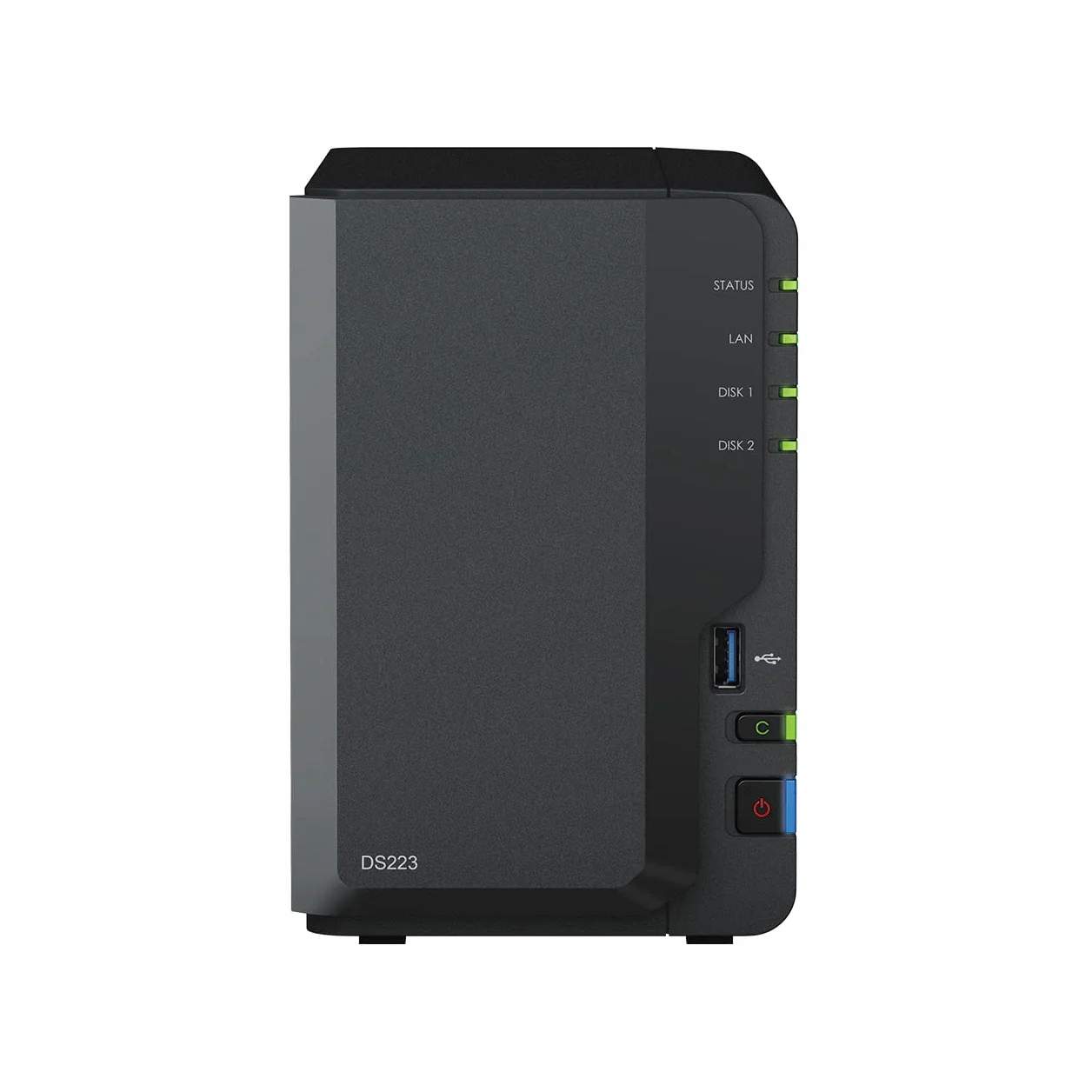 Synology DS223 2-Bay Diskstation NAS (Realtek RTD1619B Quad-Core 2GB Ram 1xRJ-45 1GbE LAN-Port) Bundle mit 2 x 4TB WD RED Plus HDD (WD40EFPX - 68C6CN0)