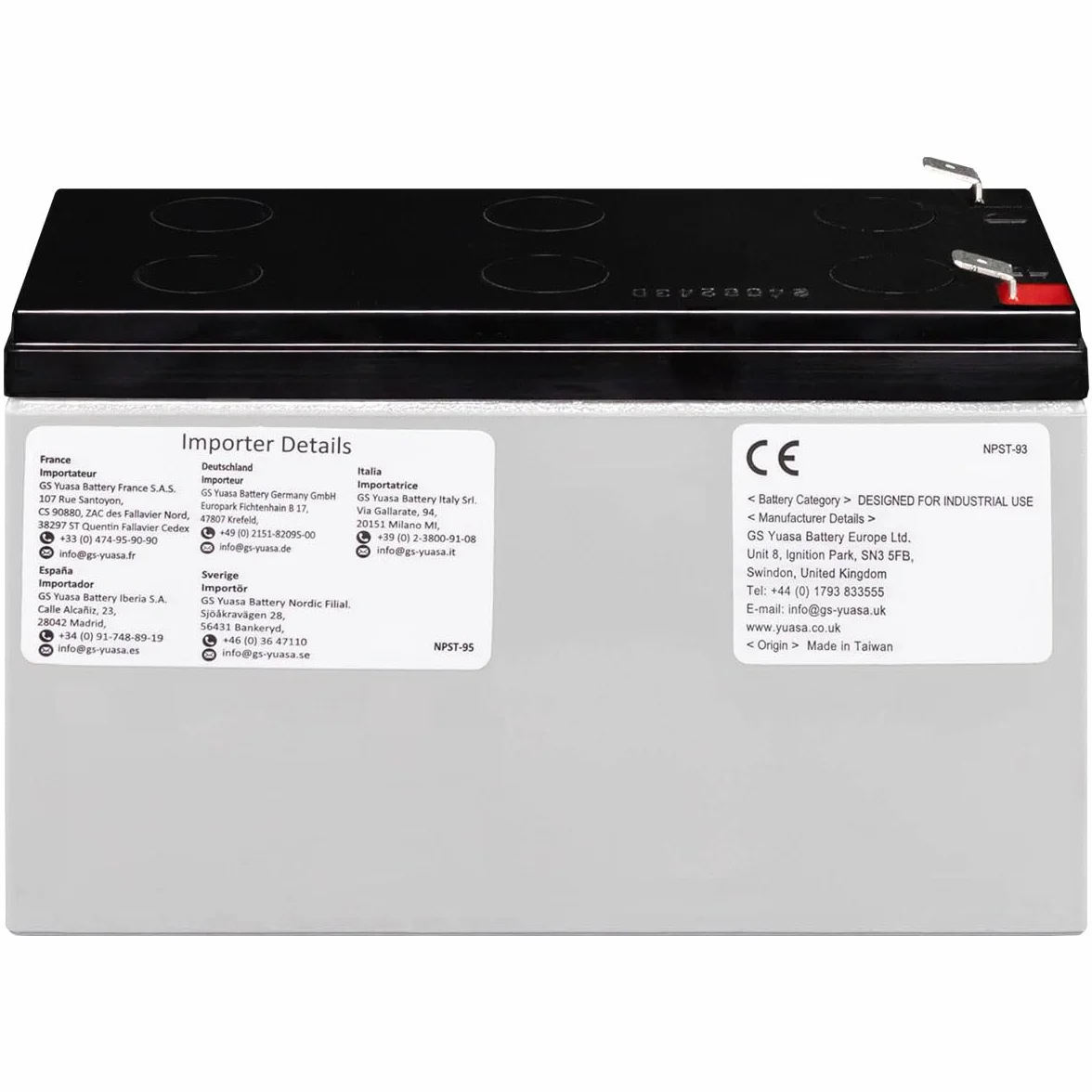 Yuasa Bleiakku für USV 12V 8,5Ah NPW45-12 (Faston 250 6,3mm)