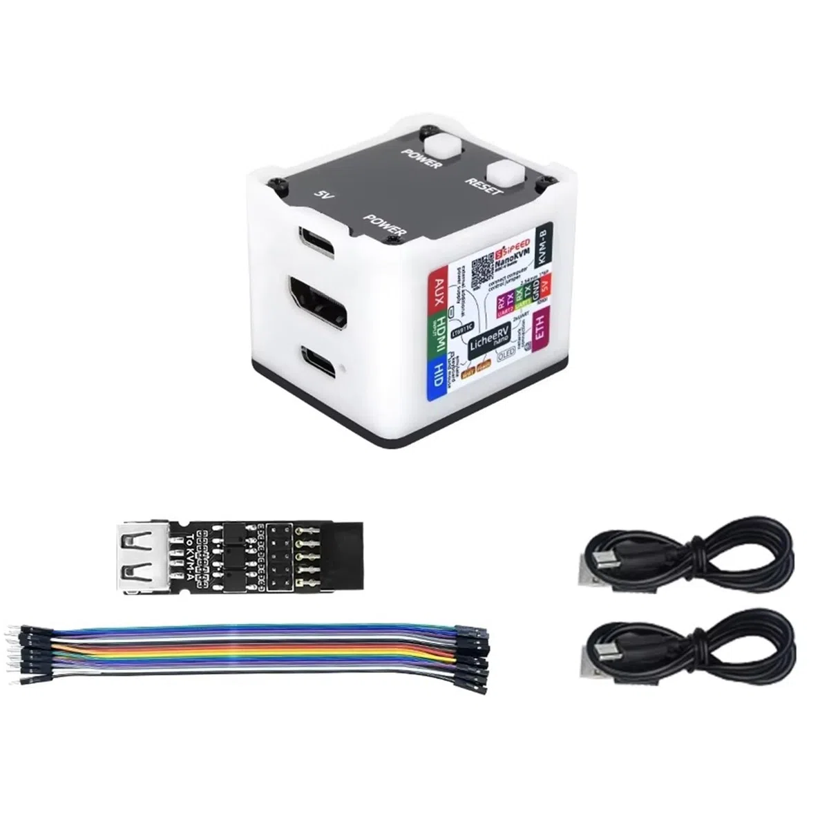 Sipeed NanoKVM Mini Remote Control Server, 1TOPS NPU 1GHz C906 RISC-V Linux Single Board Computer, 100M Netzwerkanschluss (Full-Paket)