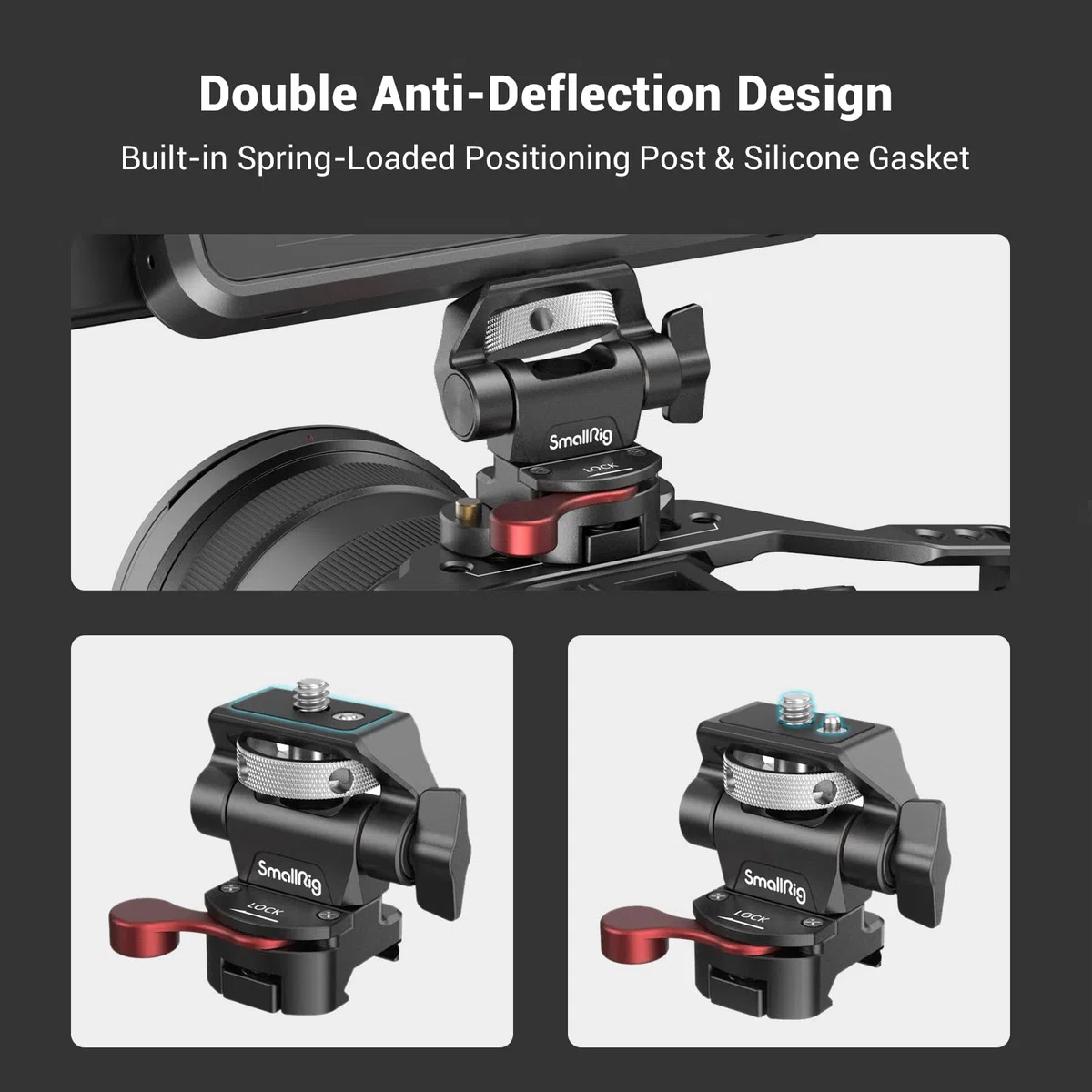 (Aktualisierte Version) SMALLRIG Monitorhalterung mit NATO Klemme, Kamera Monitorhalterung für 5" und 7" Monitor, Schwenkbar und Neigbar - 2906B