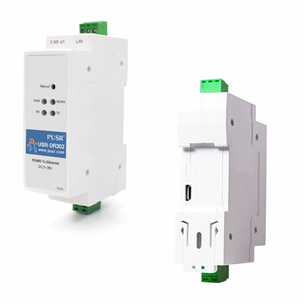 DIN-Schiene RS485 zu Ethernet Konverter Modbus RTU zu TCP Modbus Gateway überträgt Daten transparent zwischen TCP/IP und RS485 Benutzerdefinierte Webseite USR-DR302