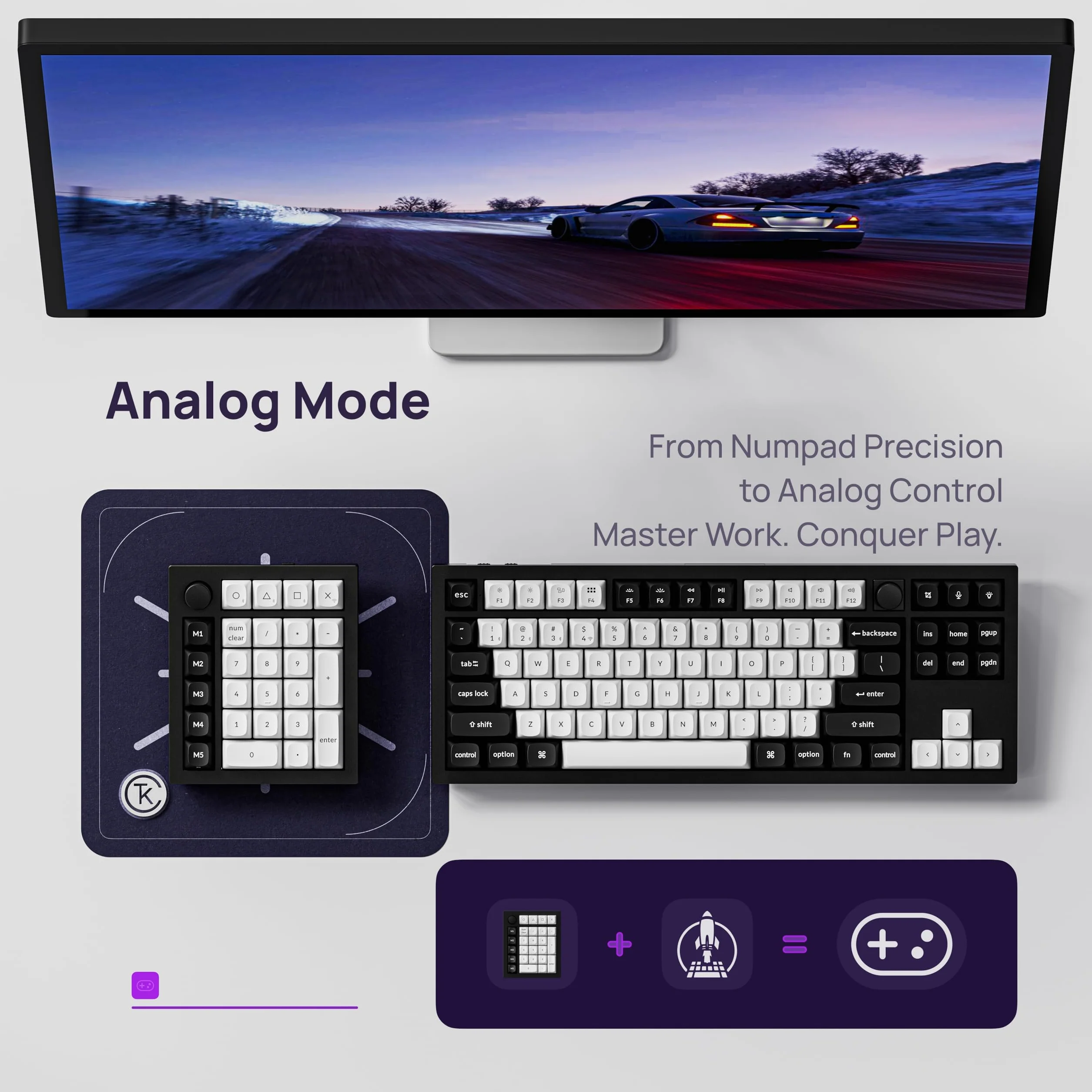 Keychron Q0 HE Kabelloser Magnetisches Numpad, 2,4 GHz/Bluetooth 5.1, Schnelltrigger, RGB, programmierbarer mit QMK, Hot-Swap-fähig, CNC-gefrästes Aluminium-Numpad für Mac, Windows und Linux – Schwarz