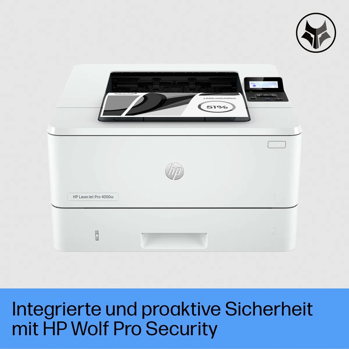 HP LaserJet Pro 4002dw Laserdrucker, Automatischer beidseitiger Druck, Hohe Druckgeschwindigkeit, WiFi, Hi-Speed USB, Ethernet, Smart App, Wolf Pro Security