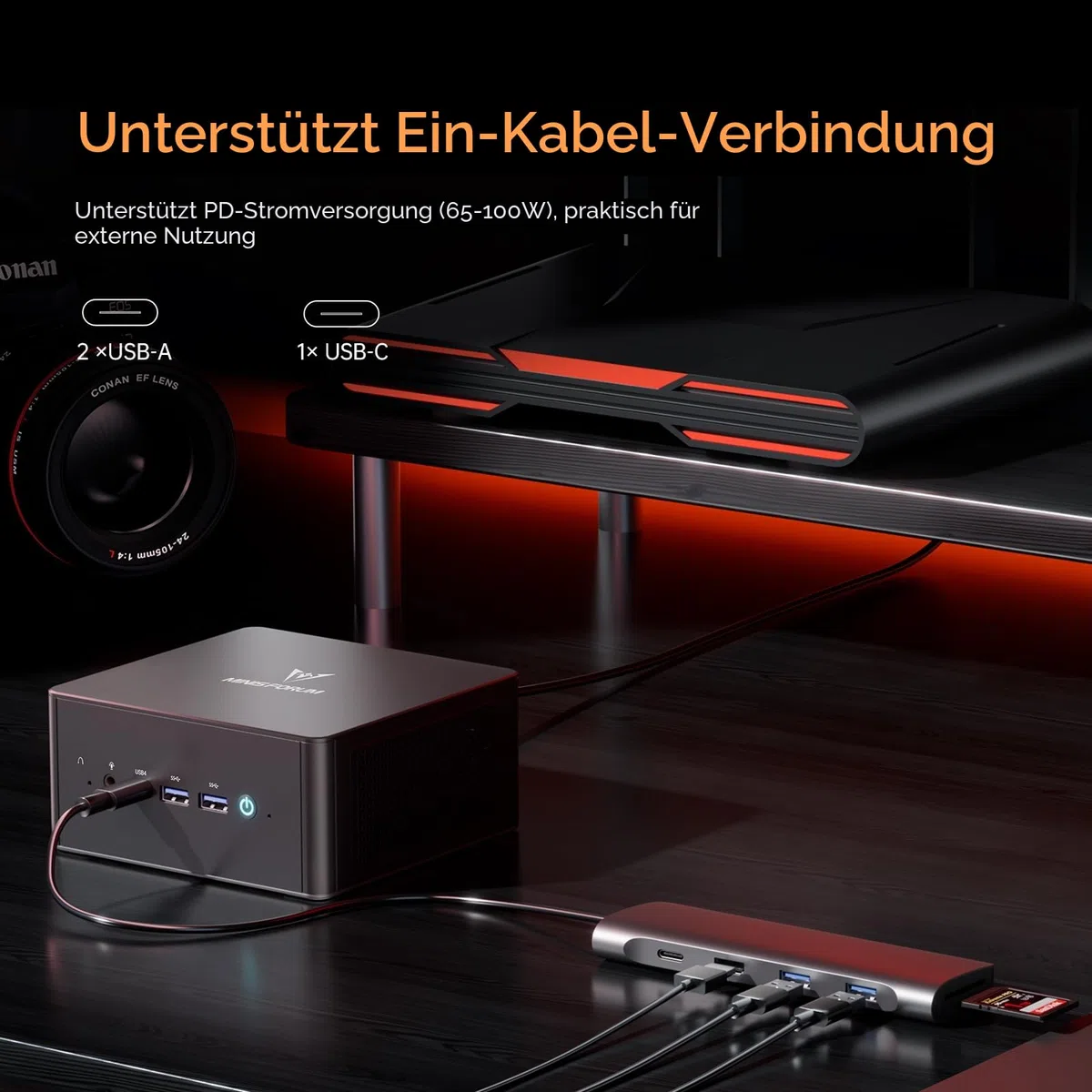 MINIS FORUM UM890 Pro Mini PC - AMD AI Ryzen 9 8945HS, 8 C/16 T, Radeon 780M GPU, 2 x M.2 SSD Slots, DDR5, HDMI 2.1, DP 1.4, 2 x USB4, Oculink, 4xUSB-A, 2xRJ45 2.5G, Wi-Fi 6E & BT 5.2 (Ohne RAM/SDD)