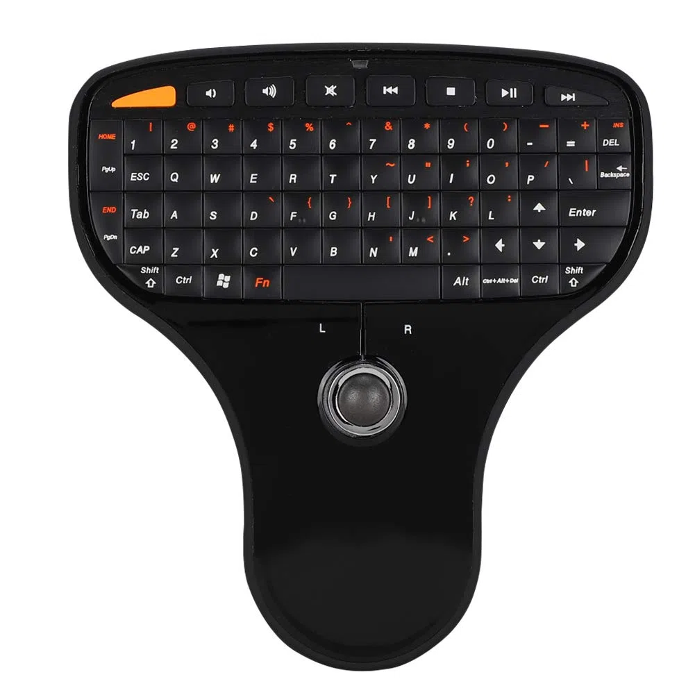 USB-Multimedia-Tastatur, N5901 QWERTZ-Trackball-Tastatur, 2,4 G, kabellose -Maus für Computer-TV 2, 4 G, ausgestattet mit vollständiger und TrackballSteuerung, bietet