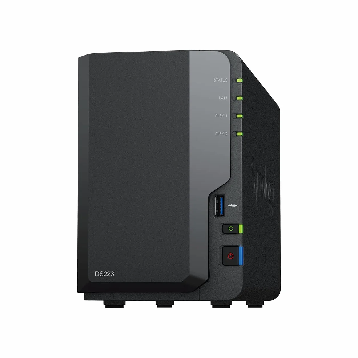 Synology DS223 2-Bay Diskstation NAS (Realtek RTD1619B Quad-Core 2GB Ram 1xRJ-45 1GbE LAN-Port) Bundle mit 2 x 4TB WD RED Plus HDD (WD40EFPX - 68C6CN0)
