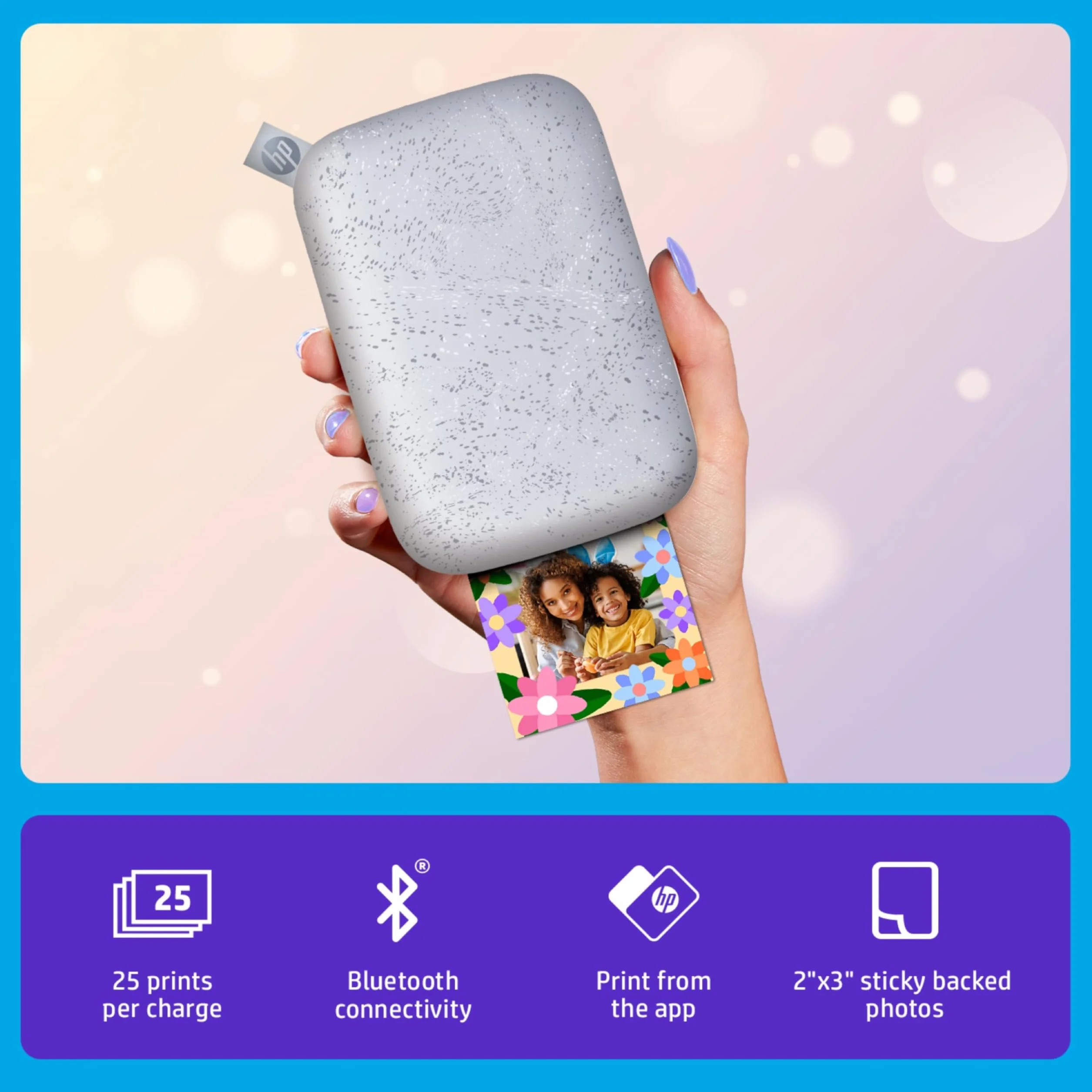 HP Sprocket tragbarer Instant-Fotodrucker 5,1 x 7,6 cm Weiß Starterpaket