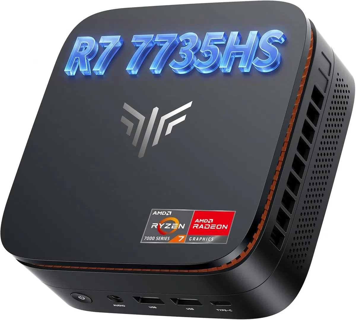NiPoGi Hyper H1 Mini PC W11 PRO ΑΜD Ryzen 7 7735HS (Max 4.75GHz, 8C/16T, Übertrifft den 7730U) 24GB LPDDR5 5500MHz/1TB M.2 NVMe SSD, Desktop PC für Büro Gaming 4K Triple Display/WiFi 6/BT 5.2/VESA