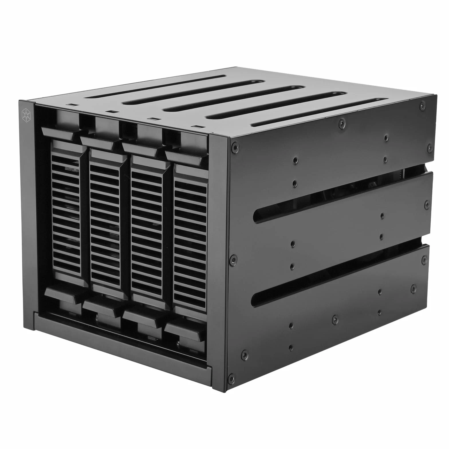 Silverstone Technology SST-FS304B-V, DREI 5,25-Zoll-Geräteeinschübe an Vier 3,5-Zoll-SAS 12G / SATA 6 Gbit/s Hot-Swap-Käfig mit Unterstützung für 9,5 mm Slim ODD