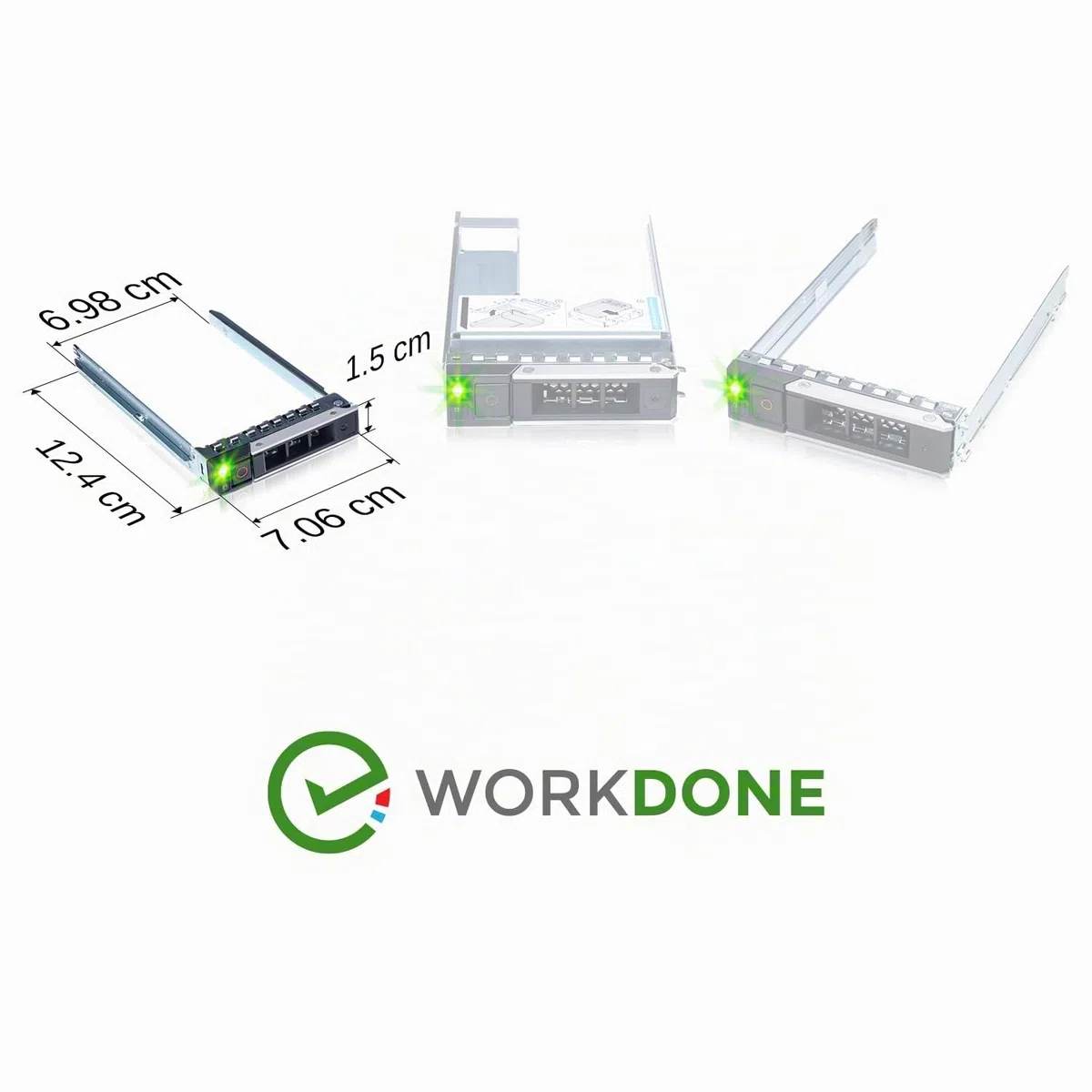 WorkDone 4er Pack - 2,5-Zoll Hard Drive Caddy Tray - kompatibel für Dell PowerEdge Server und XC-Serie - 14th Gen R440 R640 R740 R740xd R840 R940 R6415 R7425 - DXD9H SSD SAS Gehäuseträger