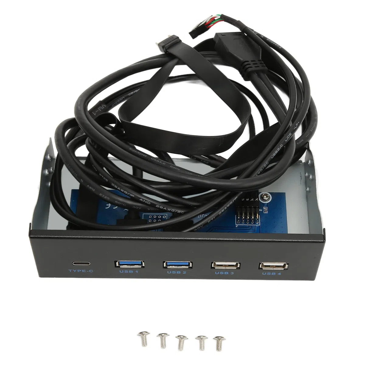 Dual USB3.0 -Ports und Medien Dashboard - 5,25 Zoll Media Dashboard 2XUSB3.0 2XUSB2.0 1XTYPE C 10 GBPS Hochgeschwindigkeits Medien Front Panel für PC Desktop Chassis mit Kartenleser