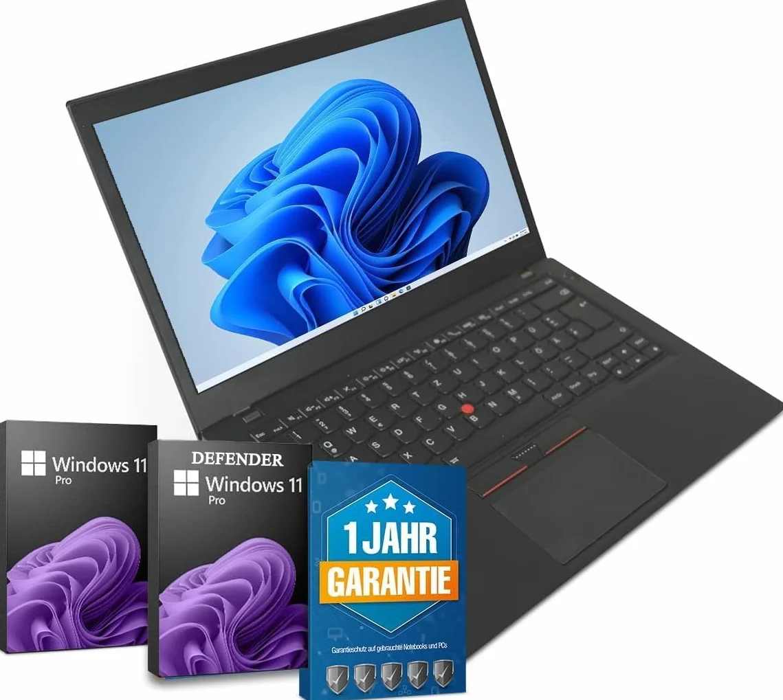 Lenovo ThinkPad T470 Notebook Laptop • 14 Full-HD • CPU Intel Core i5 6th Generation • 8 GB RAM • 256 GB SSD • Windows 11 Pro • Windows Defender Antivirus • (Generalüberholt)