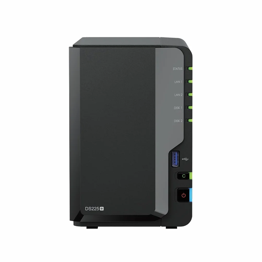 Synology DS225+ 8TB Bundle Bestpreis HDDs 2X 4TB 2-Bay NAS Plus Serie - Intel Celeron J4125 Quad-Core, 2 GB Non-ECC DDR4 SODIMM 1 x 2,5 GbE und 1 x 1 GbE RJ-45 LAN-Port