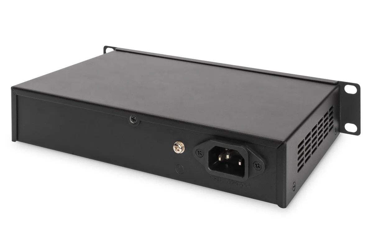 DIGITUS Netzwerk-Switch – 10 Zoll 1HE – 1 Gbit/s – 16 Ports – Unmanaged | 16x RJ45 – Auto MDI/MDI-X – Gigabit Ethernet – Für 10-Zoll (254 mm) Netzwerkschränke – Schwarz