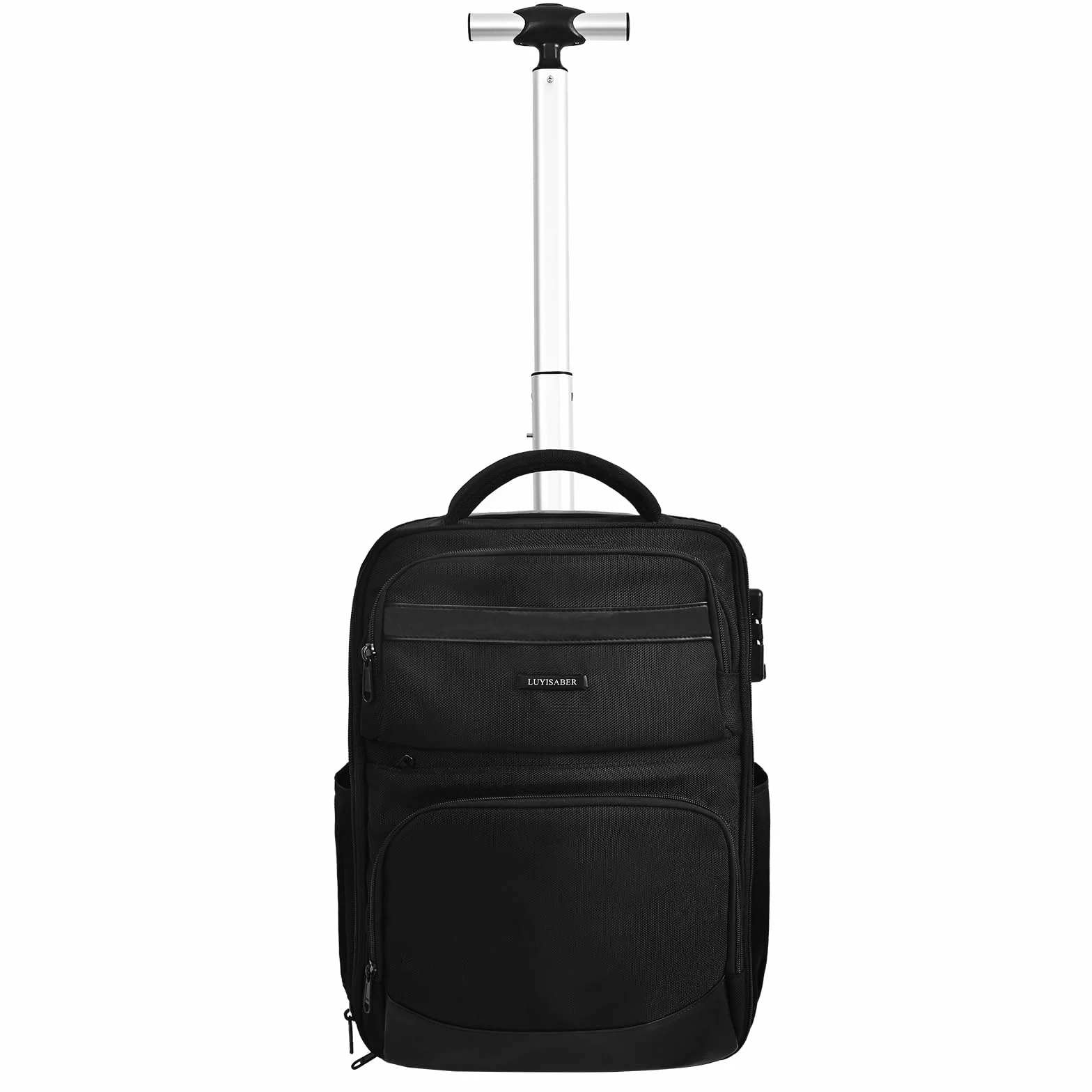 Hivexagon Passwortgeschützter Rollrucksack, 21 Zoll wasserdichter Laptop-Rollrucksack, Handgepäck-Businesstasche, große Kapazität, mehrlagiger Stauraum
