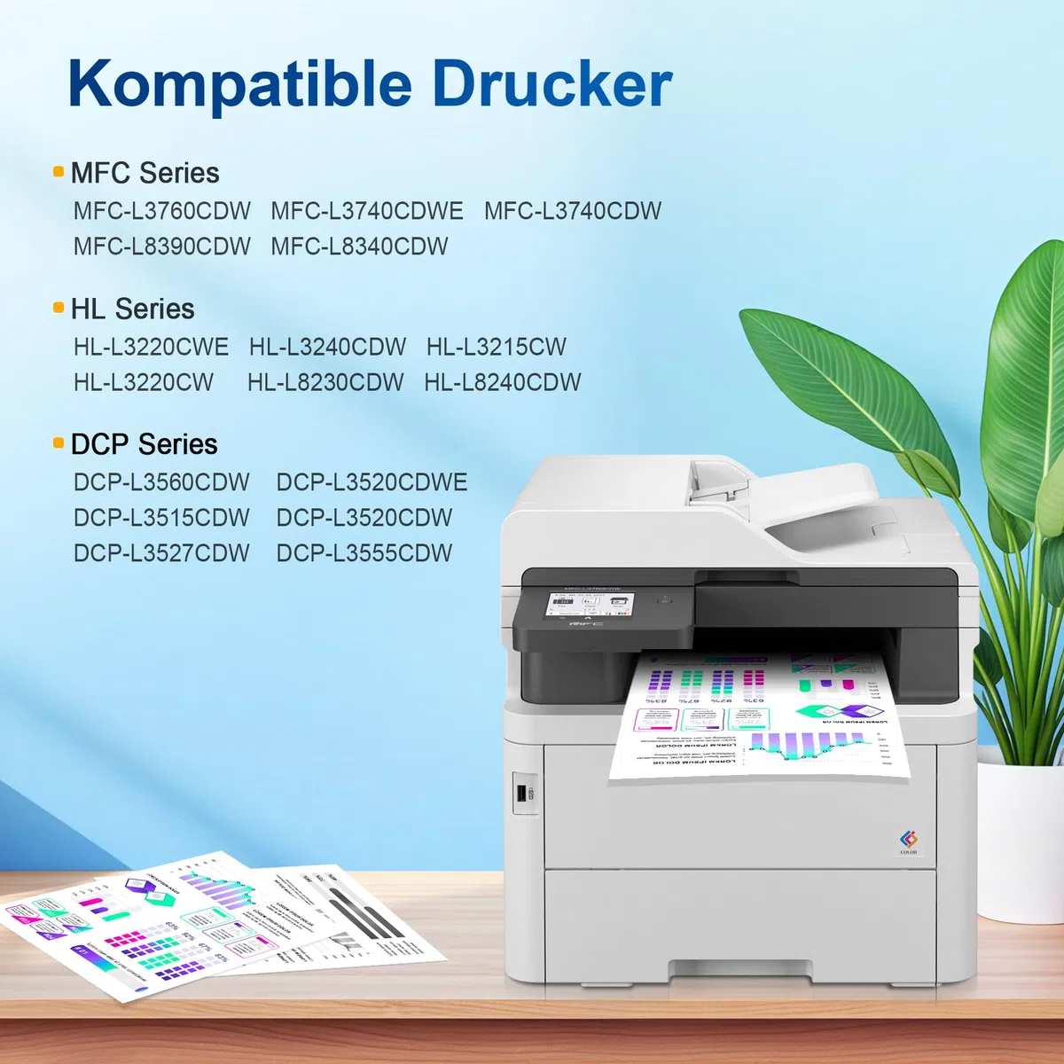 Denvoer TN248XL TN248 Kompatibel für Brother MFC-L3760CDW Toner Brother MFC-L3740CDW Toner Brother DCP-L3560CDW DCP-L3520CDWE HL-L3240CDW HL-L3220CWE (5er-Pack)