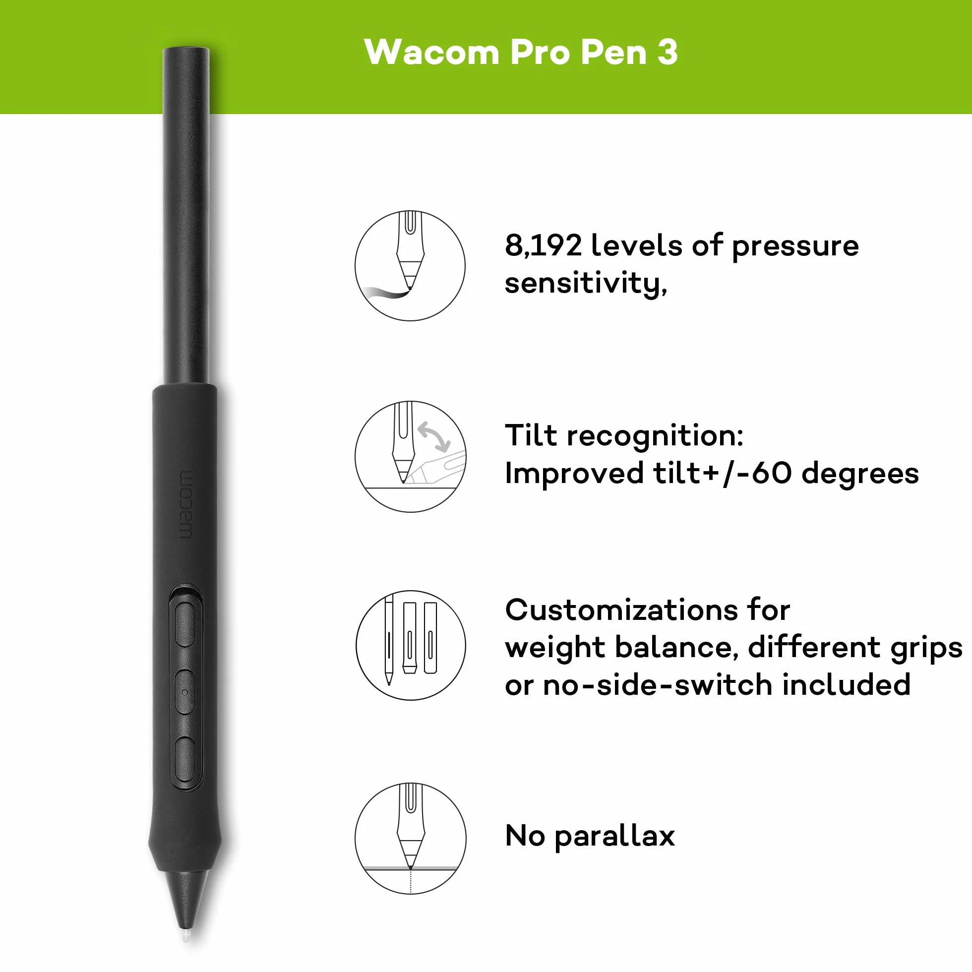Wacom Cintiq Pro 27 Grafiktablett ohne Standfuß (4k-Auflösung, 26,9-Zoll-Display, HDR-Gamma, Pantone Validated, 99 % Adobe RGB, Neuer, drucksensitiver Pro Pen 3, Multi-Touch) Black