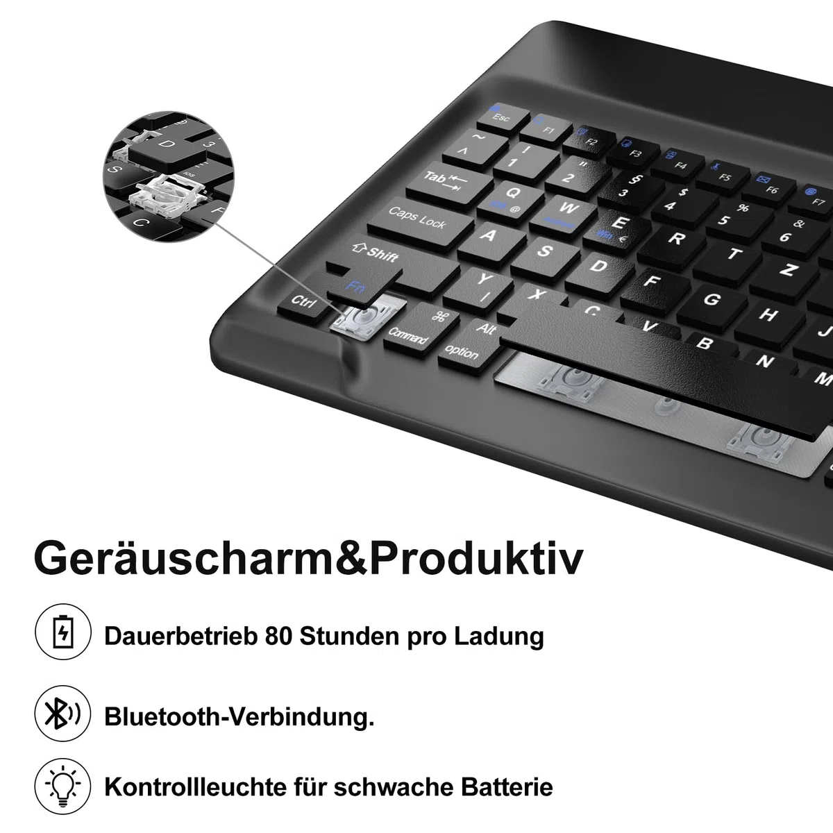 IVEOPPE Tastatur Hülle für iPad Pro 12,9 Zoll 6/5/4/3 Generation, Magnetisch abnehmbar mit Deutsches QWERTZ Layout Keyboard für iPad Pro 12.9", Soft TPU und Leder, Schwarz