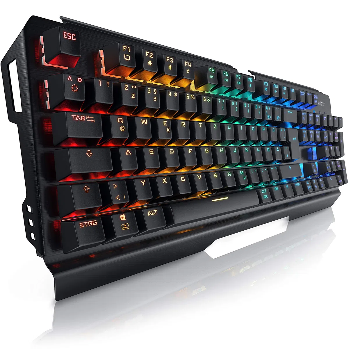 TITANWOLF Gaming Set - mechanische Tastatur ALUMAR MMO 10800dpi Gaming Maus Specialist XXL Mauspad - Mechanical Keyboard - Anti-Ghosting - LED Backlight - 19 Lichtmodi - Makro-Modus