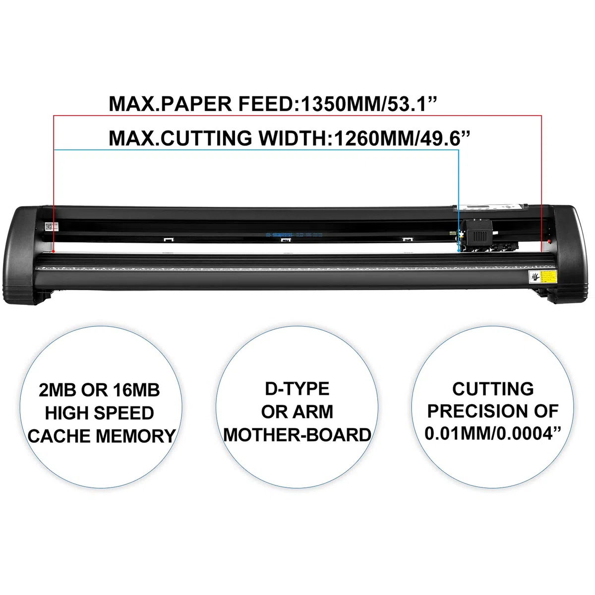 VEVOR 53 Inch Vinyl Schneideplotter Vinyl Cutter Plotter 1350 mm Slogan Cutting Plotter Desktop Machine mit der Software