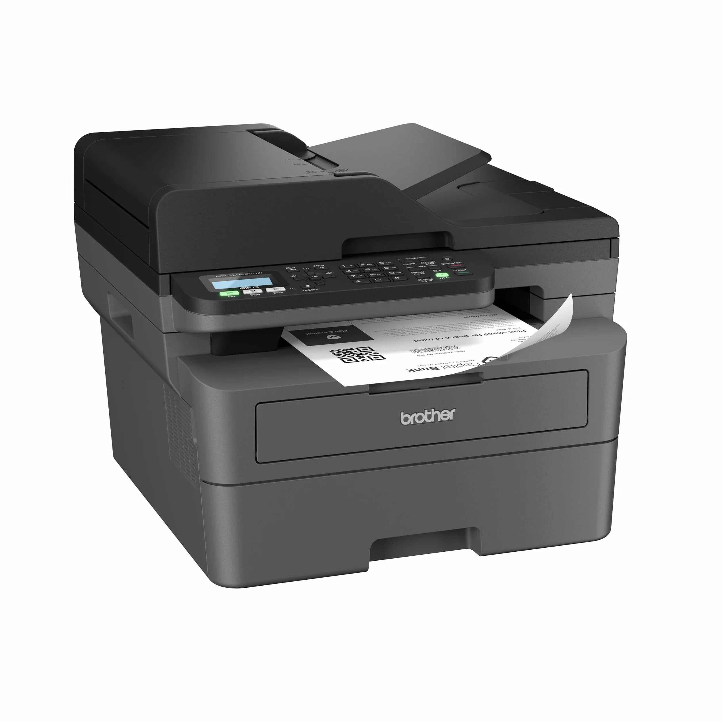 Brother MFCL2800DW 4-in-1-Multifunktions-Laserdrucker | 32 ppm, Duplexdruck, 2-zeiliges LC-Display, Fast Ethernet, WLAN mit 5 GHz und USB 2.0