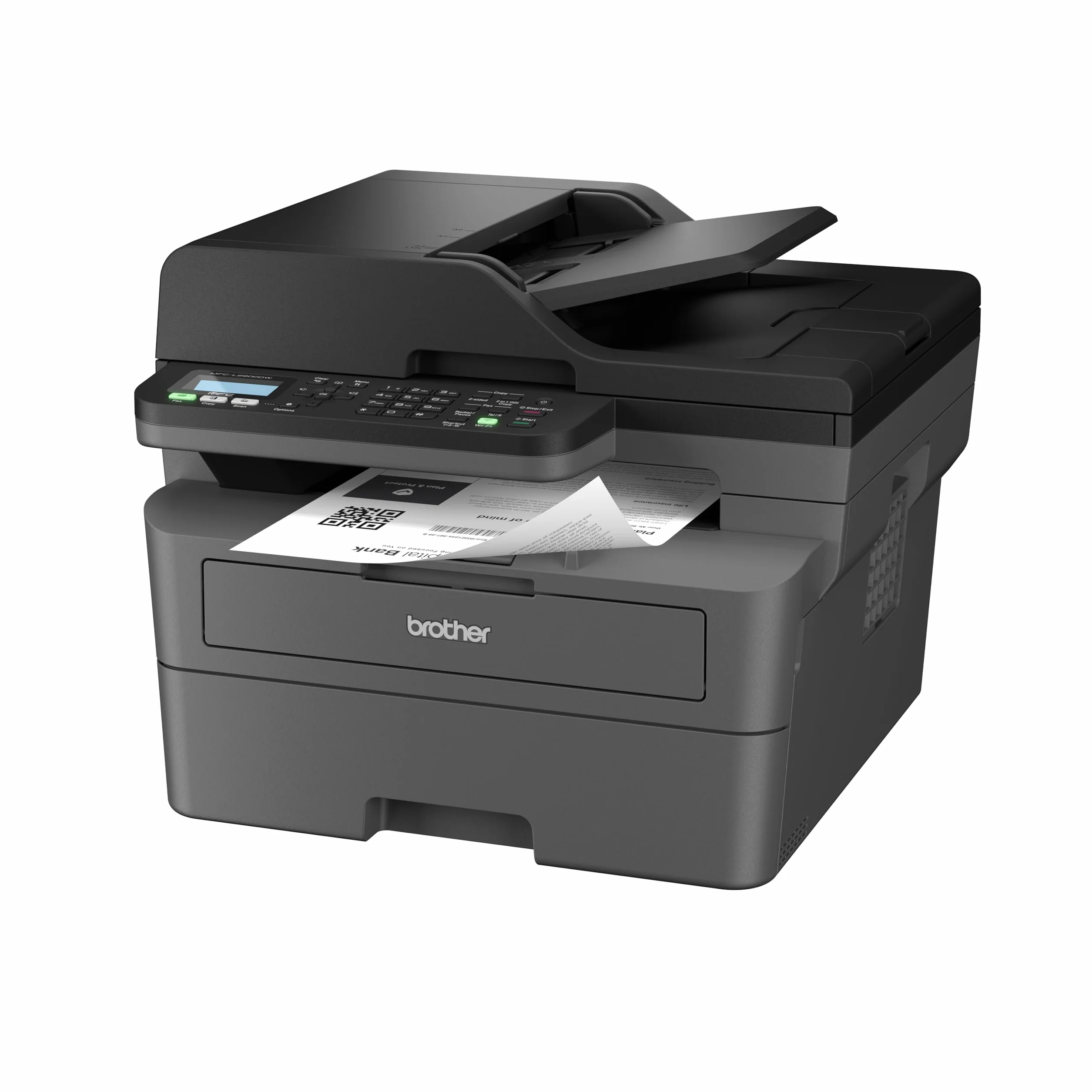 Brother MFCL2800DW 4-in-1-Multifunktions-Laserdrucker | 32 ppm, Duplexdruck, 2-zeiliges LC-Display, Fast Ethernet, WLAN mit 5 GHz und USB 2.0