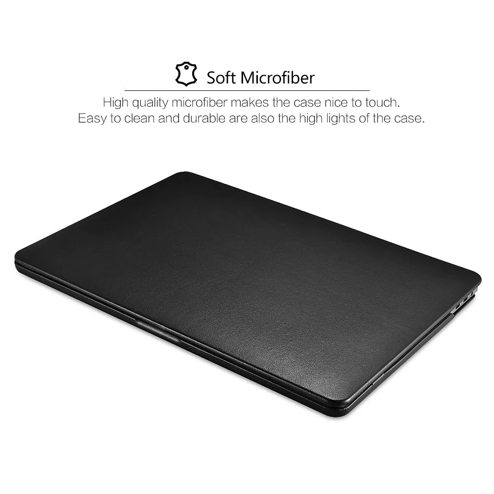 ICARER Lederhülle für MacBook Air 13 2020 2019 2018 Ultra Slim Ledertasche Vintage Leder Hülle Case Cover für Apple MacBook Air 13 Modell: A2337 M1/A2179/A1932 (Schwarz)