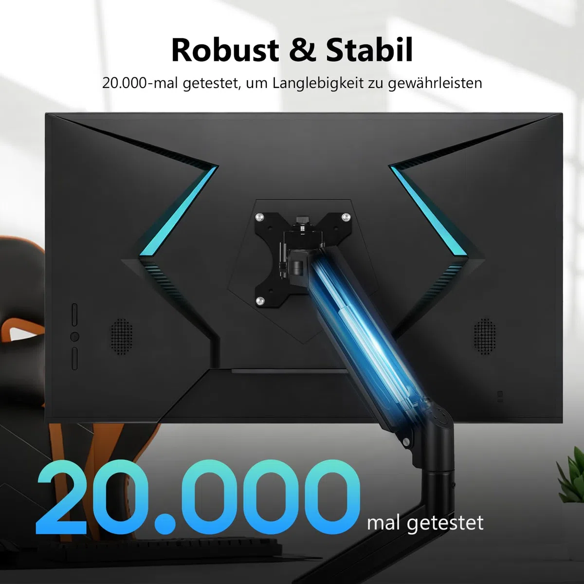 Einzel-Monitorhalterung für 13-32 Zoll Bildschirme, Gasfeder-Monitorarm mit höhenverstellbarer VESA-Halterung, Ständer hält 2-9 kg, Klemm-/Tülleninstallation