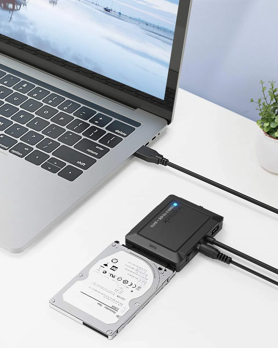 Inateck IDE SATA to USB 3.0 Adapter für 2.5/3.5 Zoll HDD/SSD Festplatten, mit 12V/2A Stromversorgung, SA03001