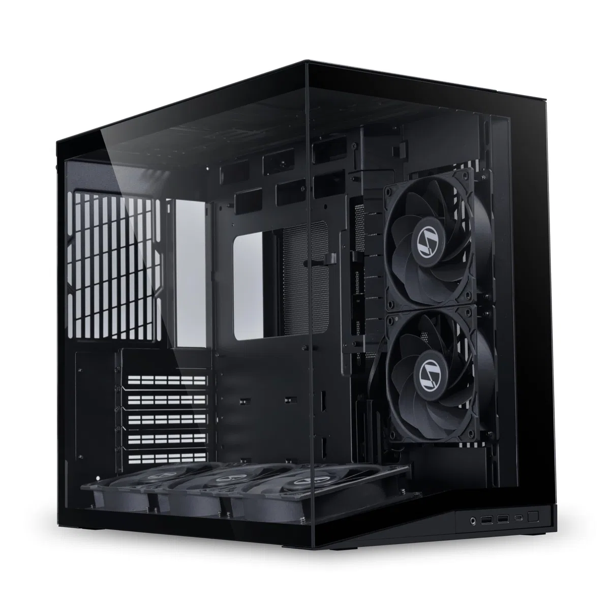 Lian Li O11 Dynamic Mini V2 Flow PC-Gehäuse Schwarz | Kompakter ATX Midi-Tower mit Zwei-Kammer-Design, Tempered Glass und modularem Aufbau - 5 Lüfter vorinstalliert