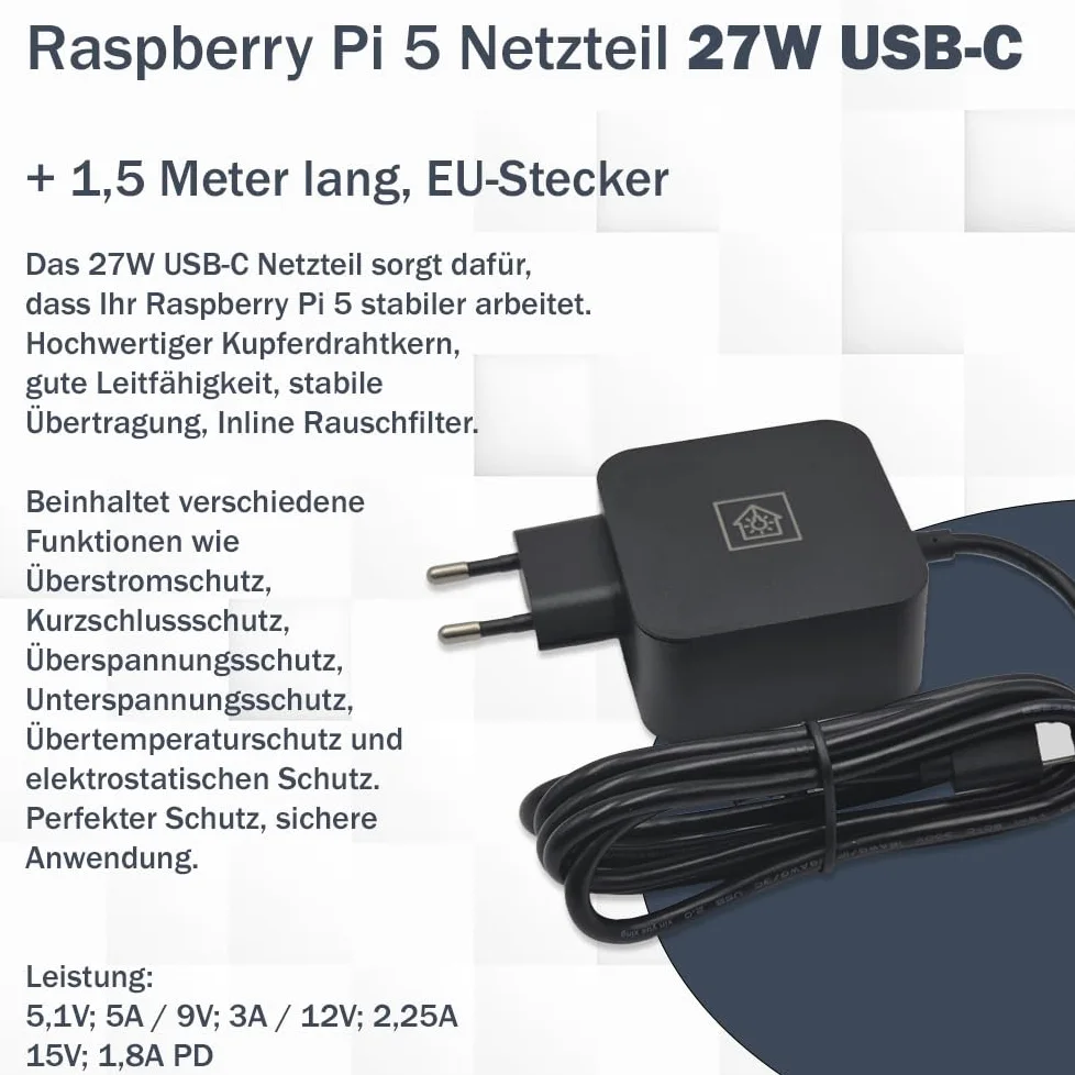 Home Assistant Smarthomezentrale Raspberry Pi 5 4GB Metallgehäuse SD-Karte