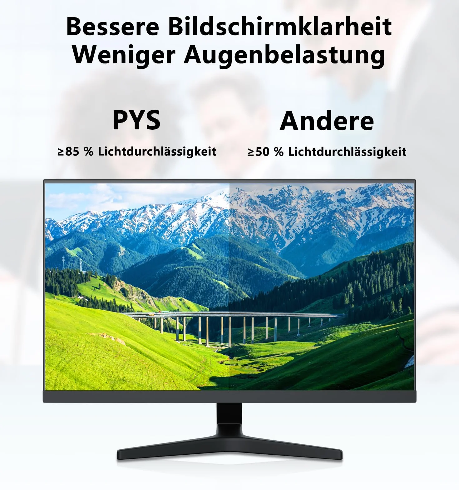 PYS 2 Stück Blickschutzfolie Monitor 27 Zoll Sichtschutz für Monitor 16:9 Seitenverhältnis, Anti-Blaulicht Blendfrei Abnehmbare 27" Bildschirm Sichtschutzfolie Blickschutzfilter Sichtschutzfilter