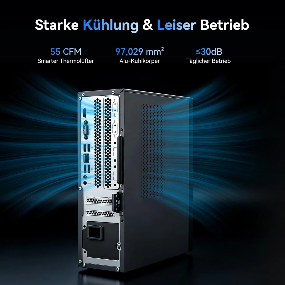Blackview Silent Business Office Computer NEX60 | 2026 Intel Core 5-210H - 13. Gen| 16GB DDR4 | 512GB SSD | Win 11 Pro Desktop PC| WLAN 6 & Bluetooth 5.2 | USB 3.2 | 3 Jahre Garantie - Startklar