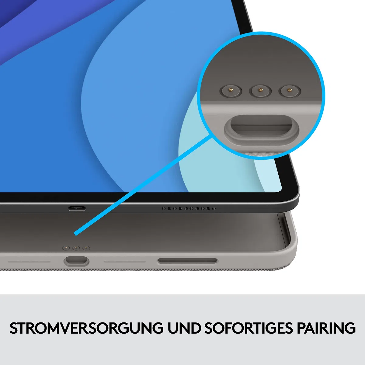 Logitech Combo Touch iPad Pro 12,9 (5. Gen - 2021) Keyboard Case, Abnehmbare Tastatur mit Hintergrundbeleuchtung, Click-Anywhere Trackpad, Smart Connector, Deutsches QWERTZ-Layout - Grau G335
