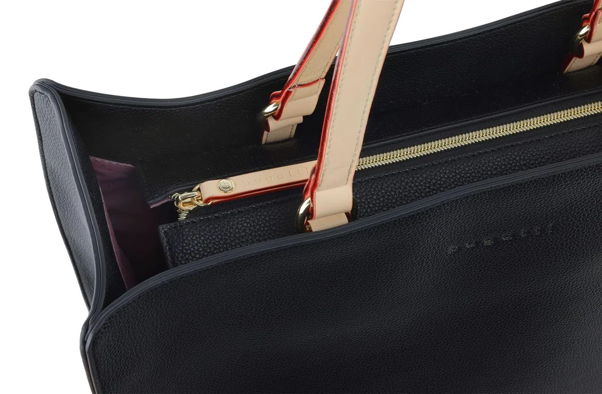 bugatti Ella Business System Bag - elegante Aktentasche mit 13-Zoll-Laptopfach in Schwarz