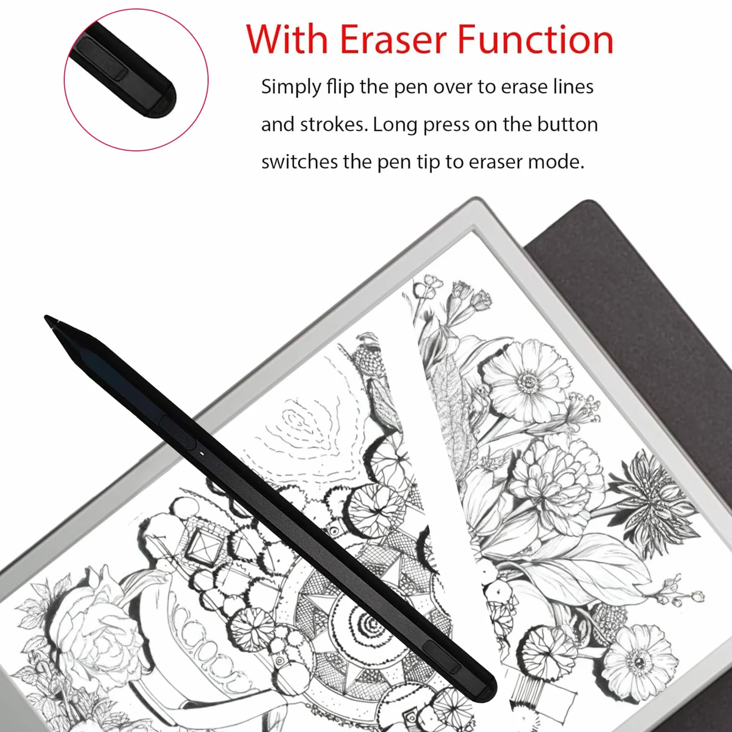 Stylus Pen für Remarkable Paper Pro, kompatibel mit RM81C-1000NW & RM83C-1001NW, 4096 Druckstufen, Palm Rejection