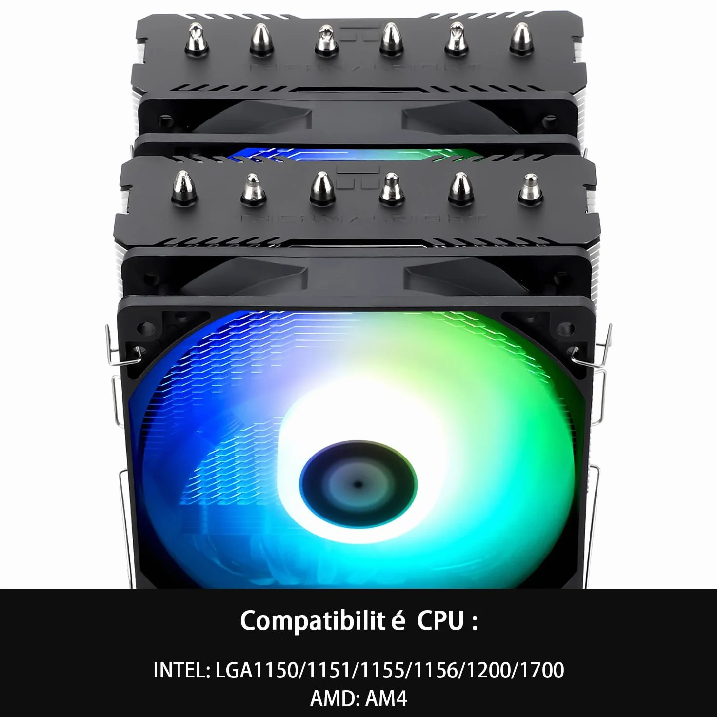 Thermalright Peerless Assassin 120 SE ARGB CPU-Luftkühler, 6 Heatpipes CPU-Kühler, Dual 120mm TL-C12C-S PWM Lüfter, Aluminium Kühlkörperabdeckung, für AM4/AM5/Intel LGA1851/1700/1150/1151/1200