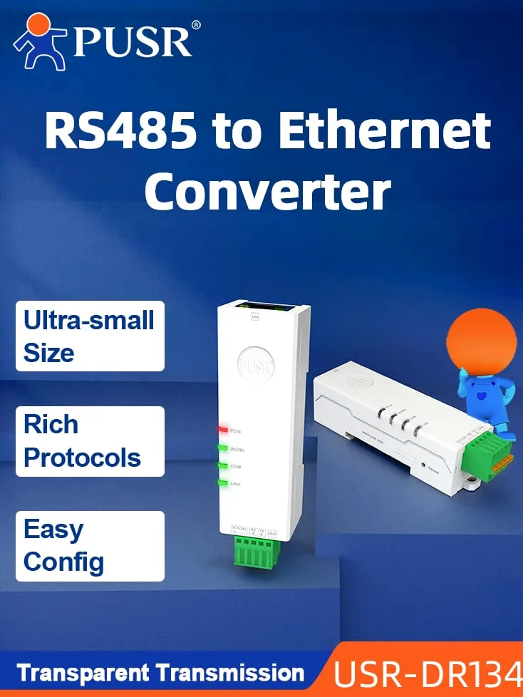 USR-DR134 Konwerter RS485 na Ethernet Modbus RTU Gateway TCP