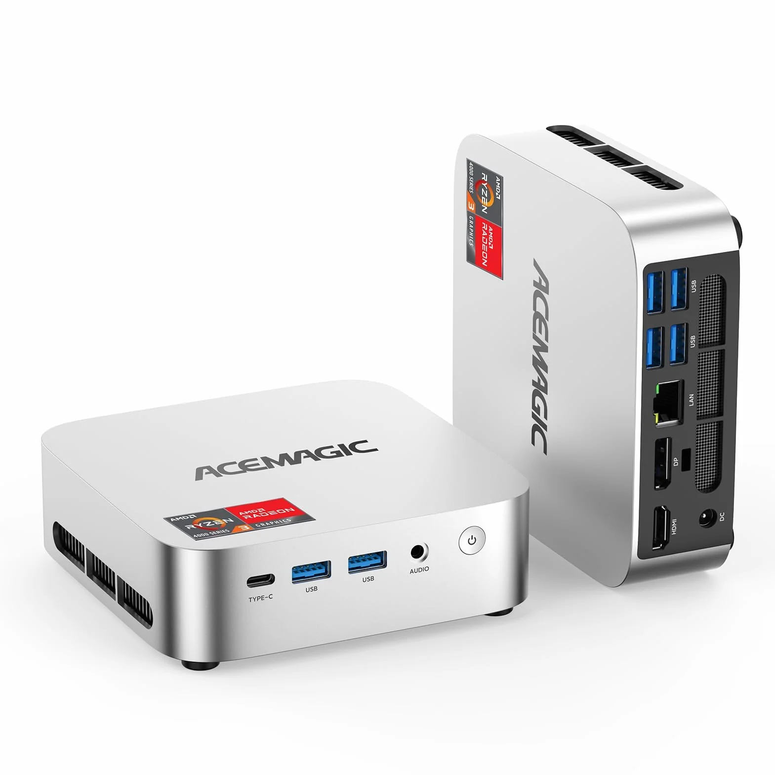 ACEMAGICIAN K1 Mini PC, AMD Ryzen R2544 (Besser als 4300U/3500U/N95,bis zu 3,7 GHz), 8GB DDR4 256GB SSD Win11 Pro Mini Computer, Triple 4K Display/WiFi 5/BT 4.2 für Home-Office, Schule & Multimedia