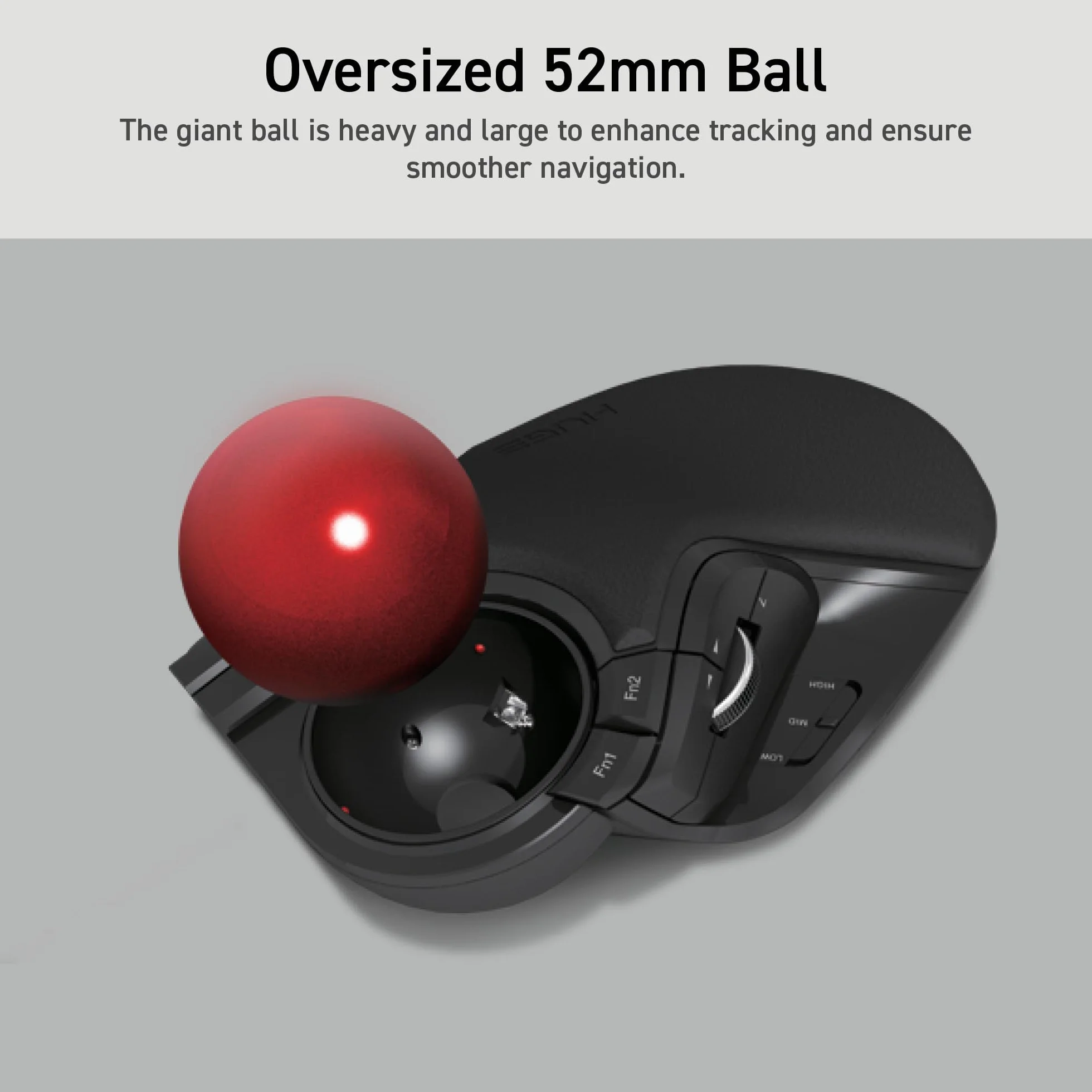 ELECOM 2,4 GHz kabellose Fingerbedienung, große Trackball-Maus, 8-Tasten-Funktion mit glatter Tracking, präziser optischer Gaming-Sensor, Handballenauflage (M-HT1DRBK)