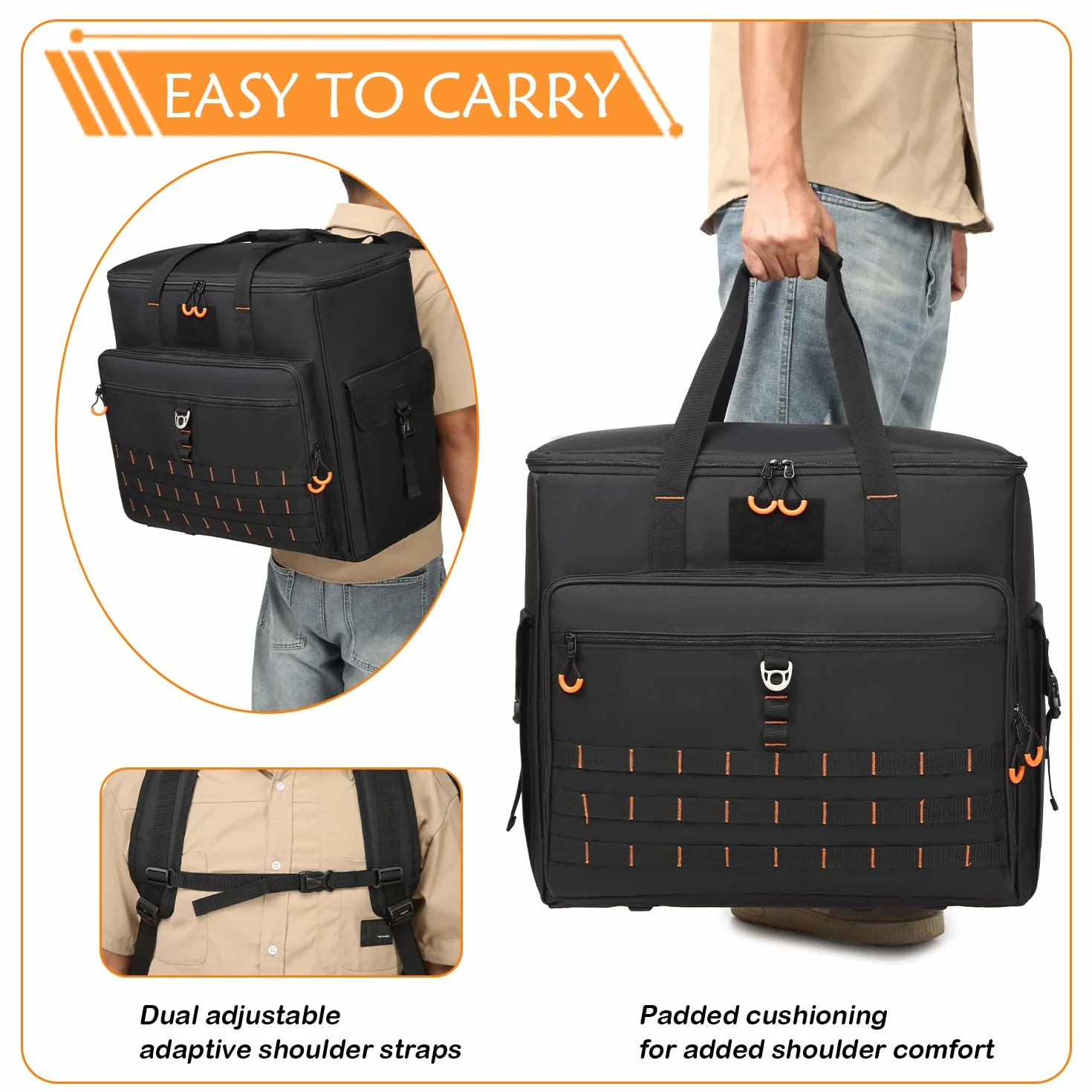 PC Tower Tasche gepolsterte Desktop Computer Gehäuse Tragetasche Rucksack für Tastatur, Maus, Kabel und Zubehör (Nur Tasche)