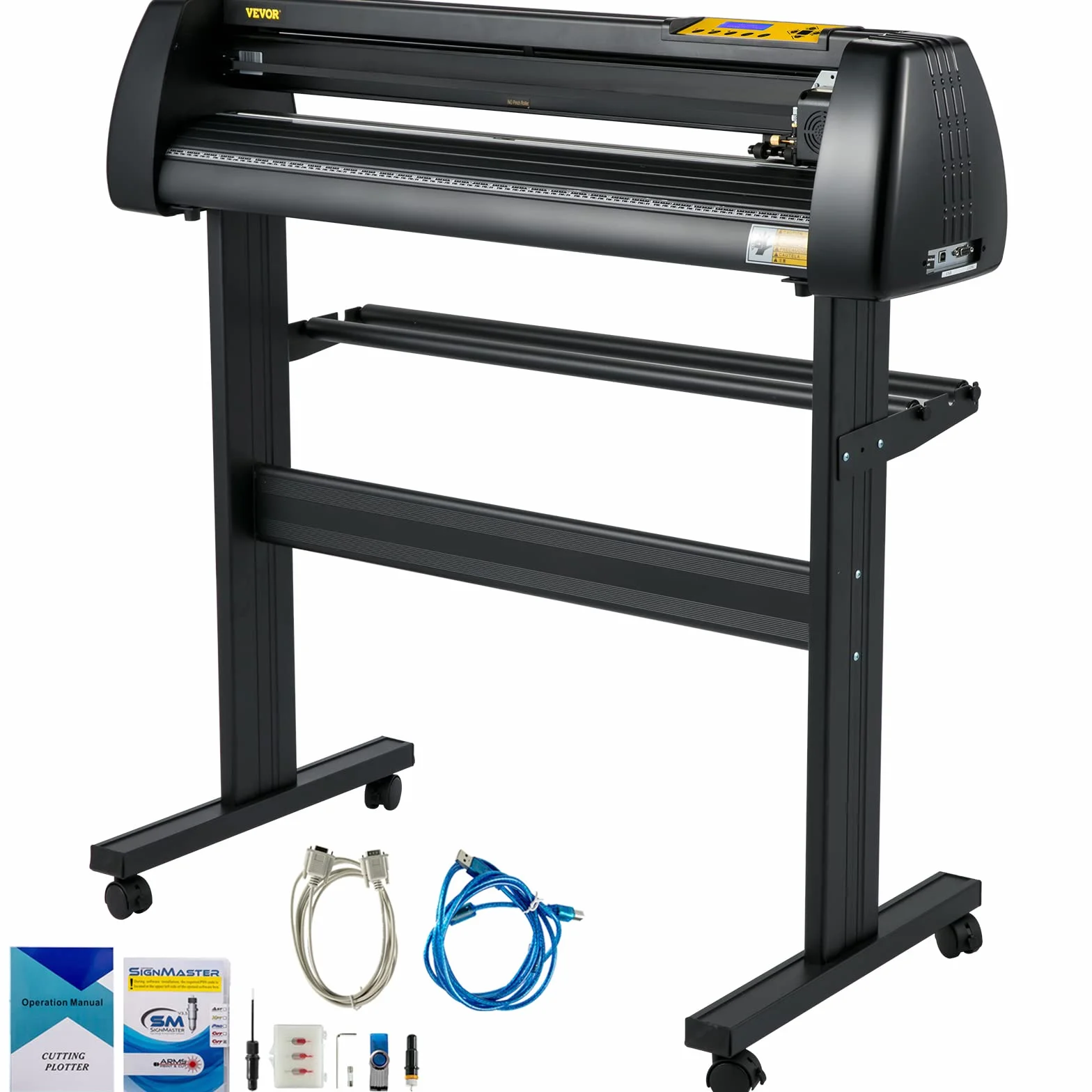 VEVOR Vinyl-Schneidemaschine, 720 mm Papierzufuhr-Schneideplotter-Paket, Vinyldrucker mit Einstellbarer Kraft und Geschwindigkeit, LCD-Display, Windows-kompatibles Schilderherstellungsset