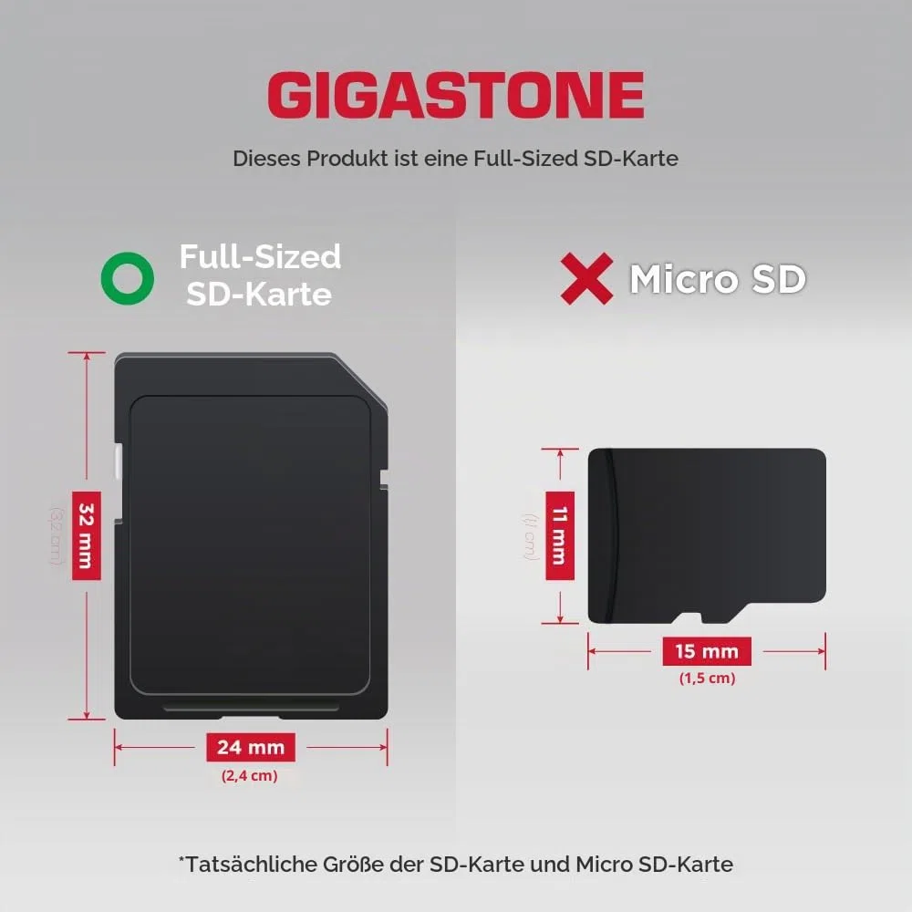 GIGASTONE 32GB SDHC Speicherkarte 5er-Pack, UHS-I U1 Klasse 10, bis zu 80 MB/s für Digitalkameras Canon Sony Nikon Olympus PC