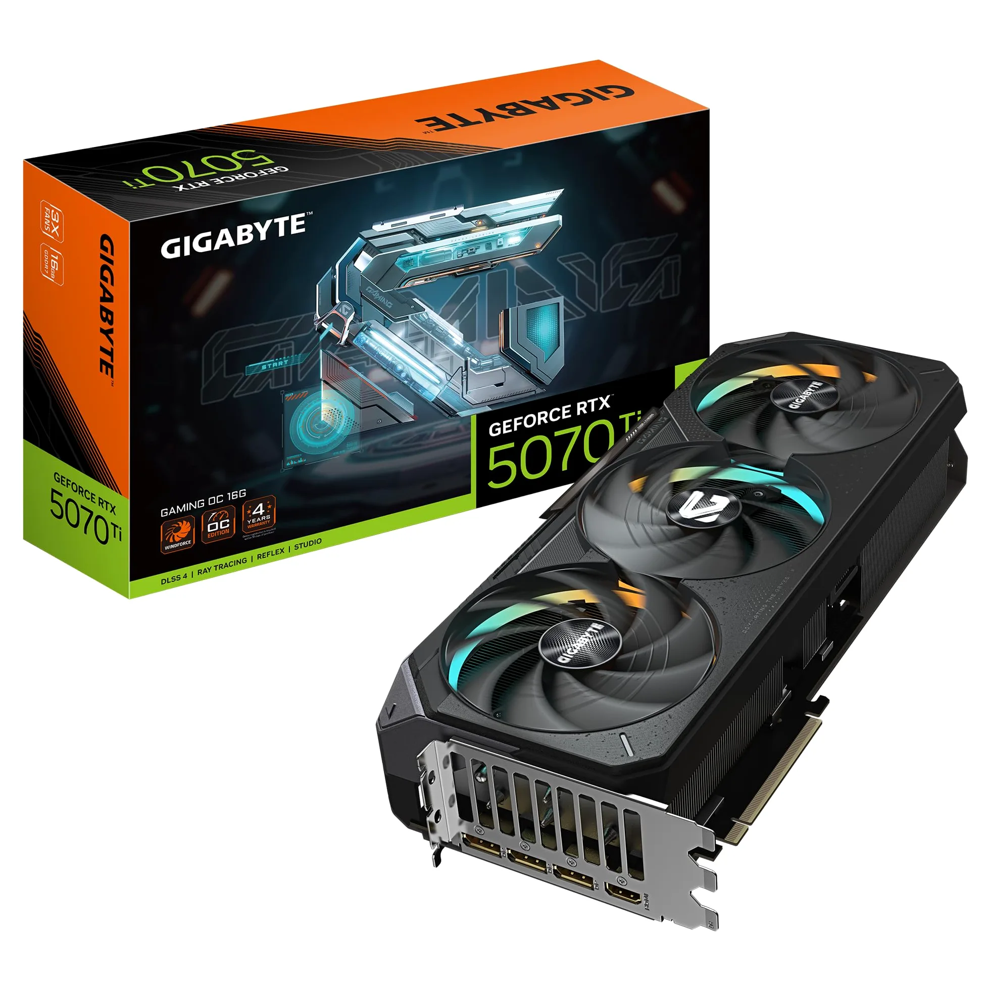 Gigabyte GeForce RTX 5070 Ti Gaming OC 16G Grafikkarte - 16GB GDDR7, 256 Bit, PCI-E 5.0, 2588 MHz Core Clock, 3 x DP 2.1a, 1 x HDMI 2.1b, NVIDIA DLSS 4, GV-N507TGAMING OC-16GD