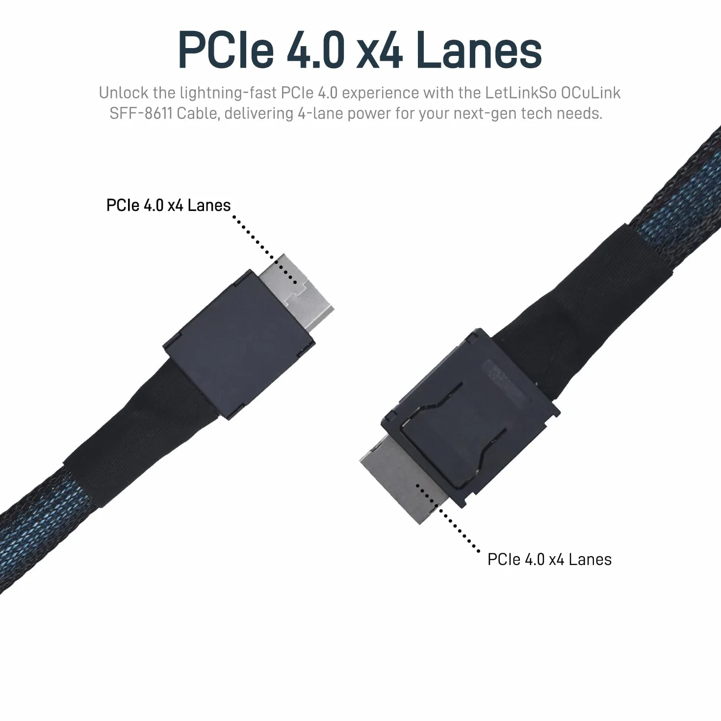 Oculink Kabel PCIe 4.0 SFF-8611 4i Stecker Verlängerungskabel für Oculink eGPU onexGPU Mini PC SSD 3,3 Fuß (100cm)