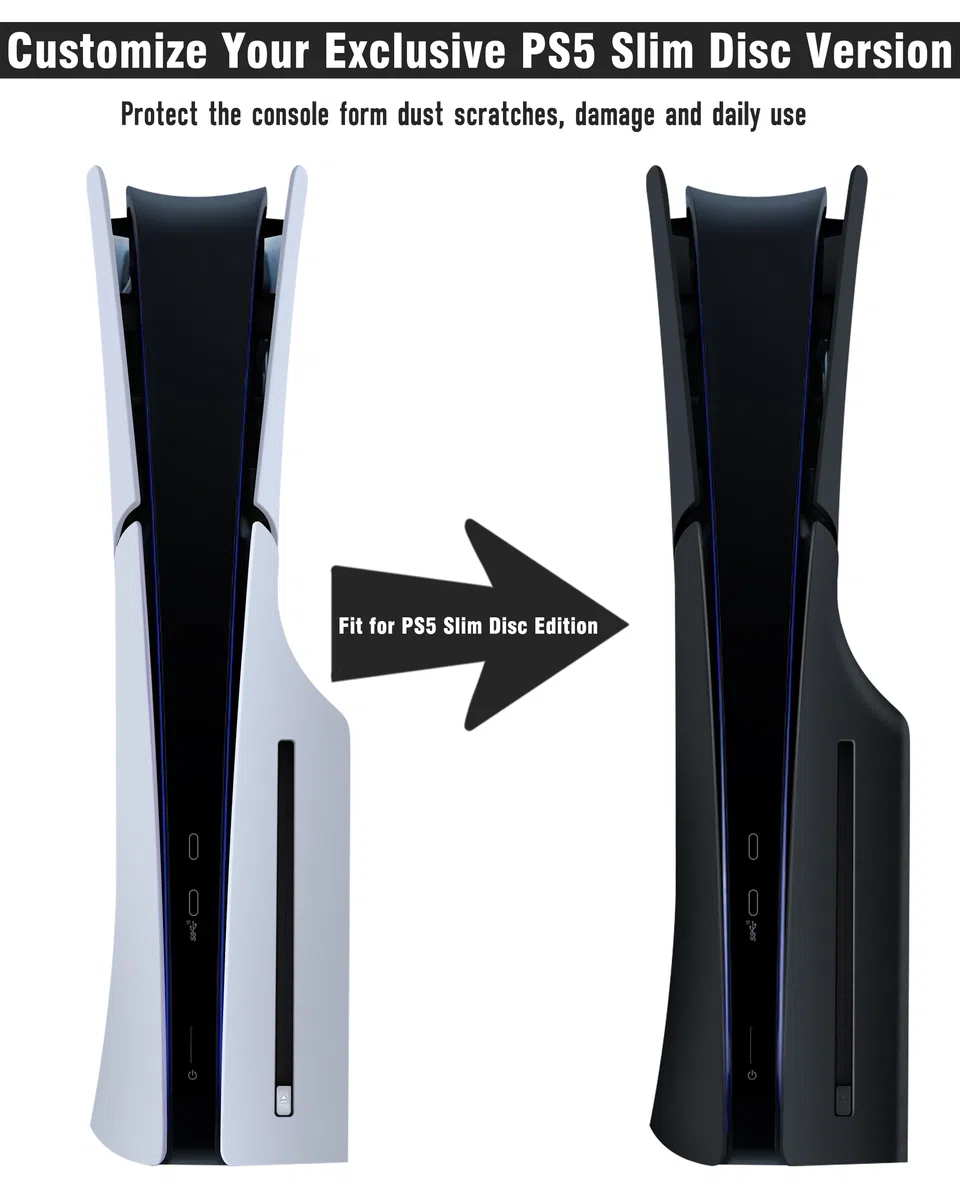 Joso Faceplate für PS5 Slim Disc Edition, Anti-Scratch staubdichtes Gehäuse Ersatz, Abdeckung Haut fit für PS5 Slim Konsole, Platten für PS5 Slim Zubehör, einfache Installation