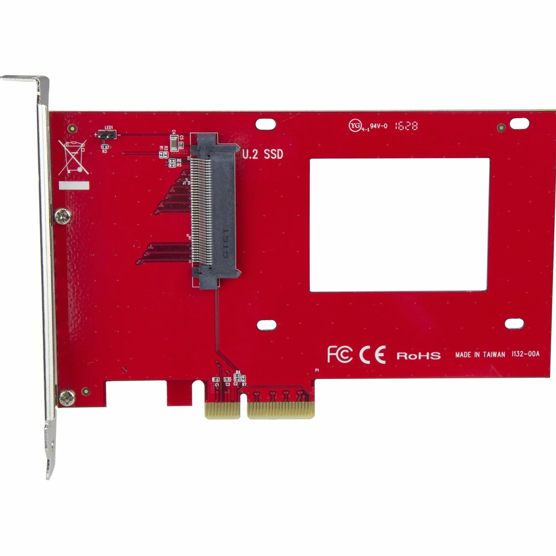 StarTech.com U.2 auf PCIe Adapter für 2,5" NVMe SSD SFF 8639 4x PCI Express 3.0 Karte Schnittstellenadapter 6,4 cm 2.5" Ultra M.2 Card x4 Rot