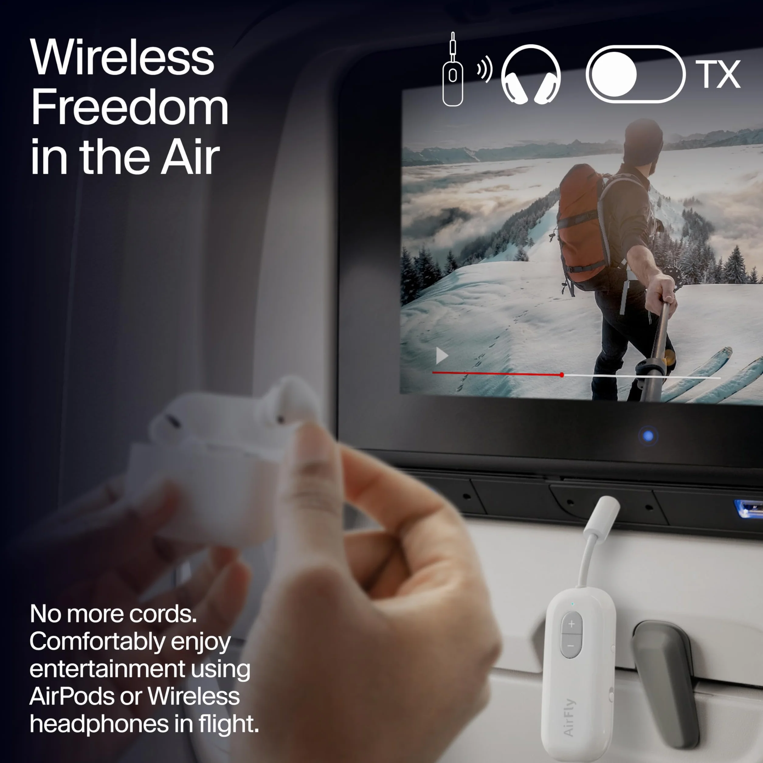 Twelve South AirFly SE Bluetooth Wireless Transmitter für AirPods Kopfhörer, 20+ Stunden Akkulaufzeit