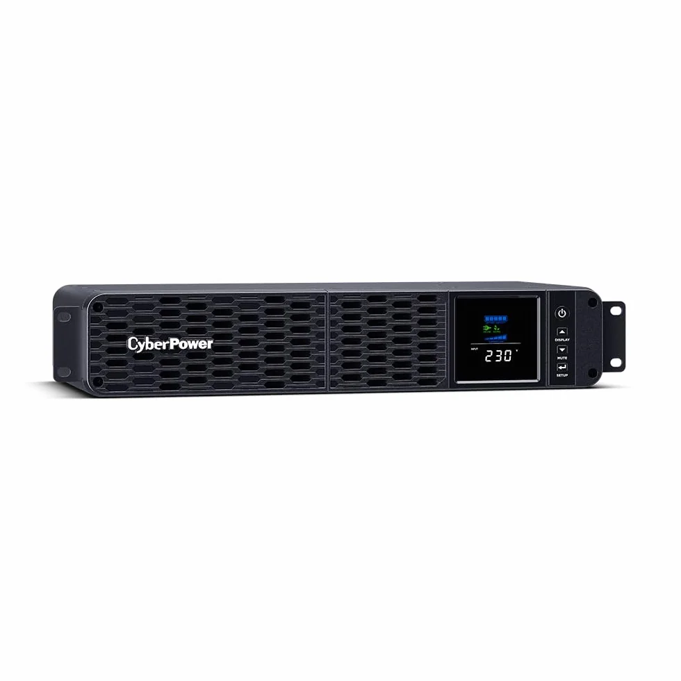 CyberPower CP2000EIPFCRM2U Line-Interactive USV 2000VA/1200W Reine Sinuswelle, AVR, LCD, USB (HID), DB9, RJ45 LAN Protection, Ausgang 86 IEC, Smart-Slot für Opt. Netzwerkkomunikation